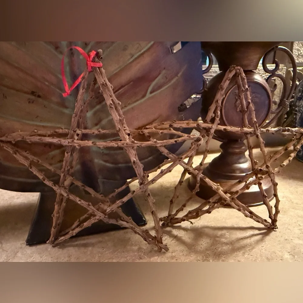 Rustic Handmade Willow Twig Stars - Set of 2